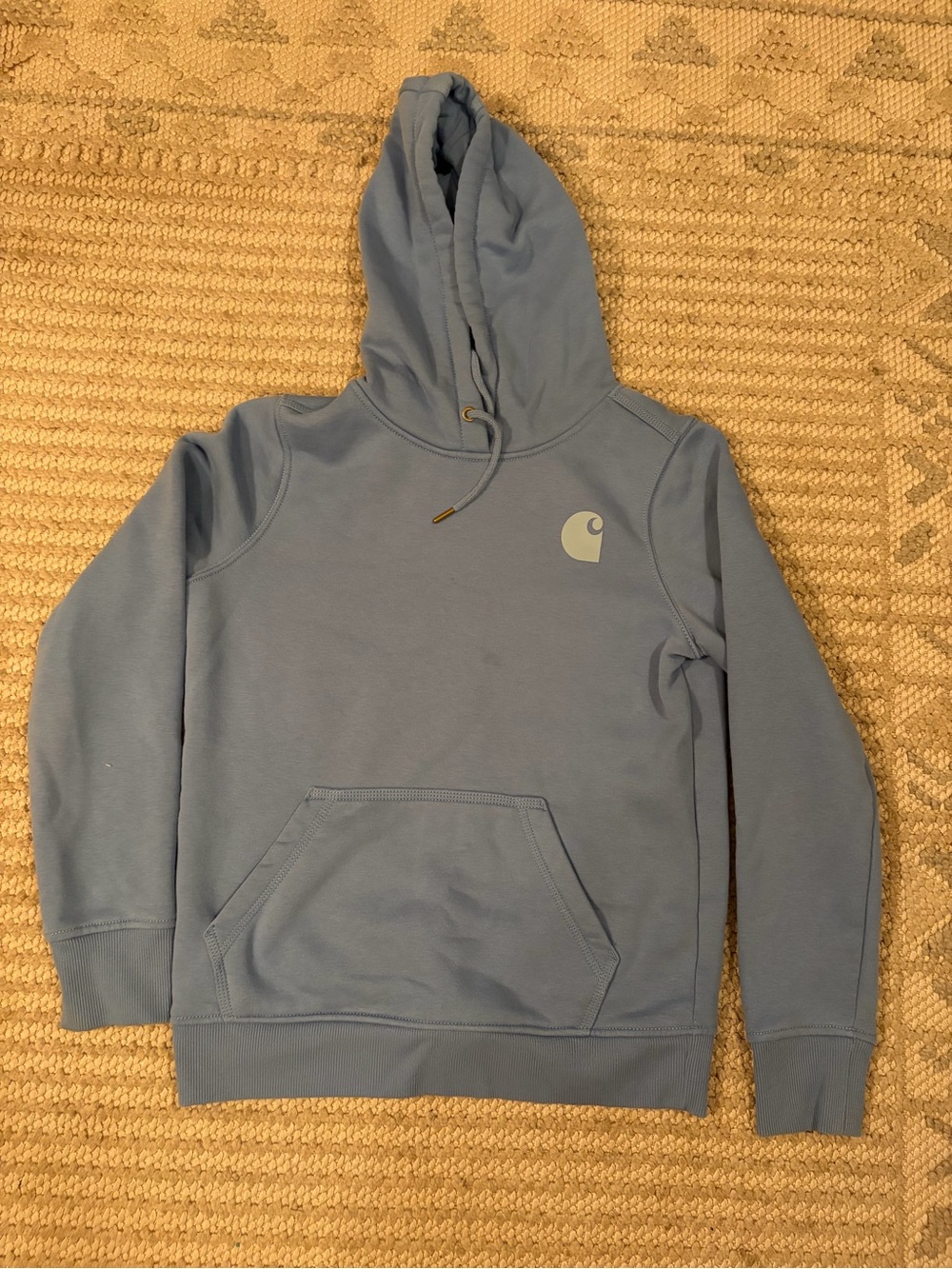 Carhartt Women’s Light Blue Logo Hoodie - Pullover Sweatshirt